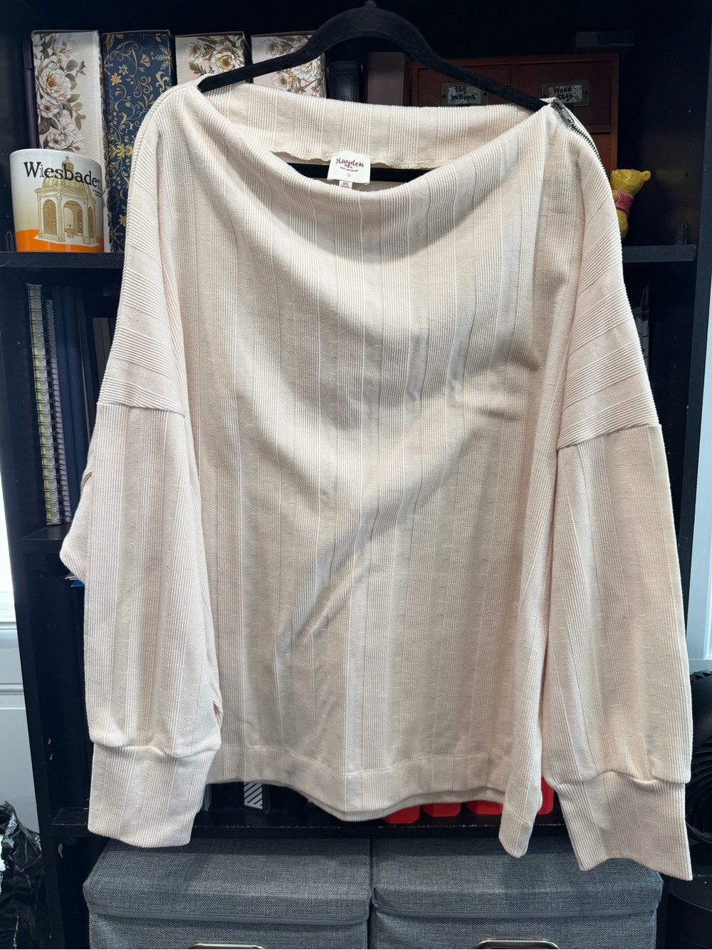 Hayden Off-the-Shoulder Ribbed Sweater - Cream